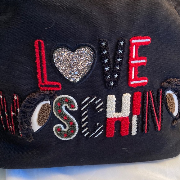 Love Moschino Black Backpack with Multicolor Logo - Picture 3 of 9